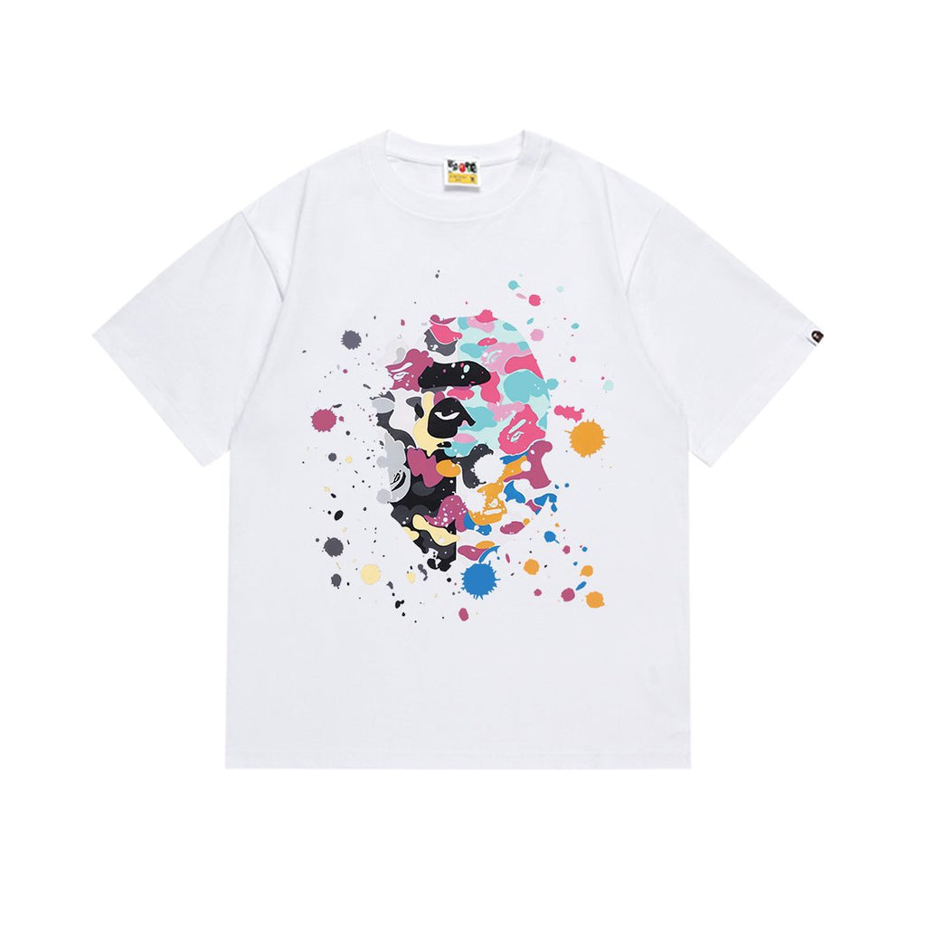 BAPE Ape Paint Splatter Graphic T-Shirt — front