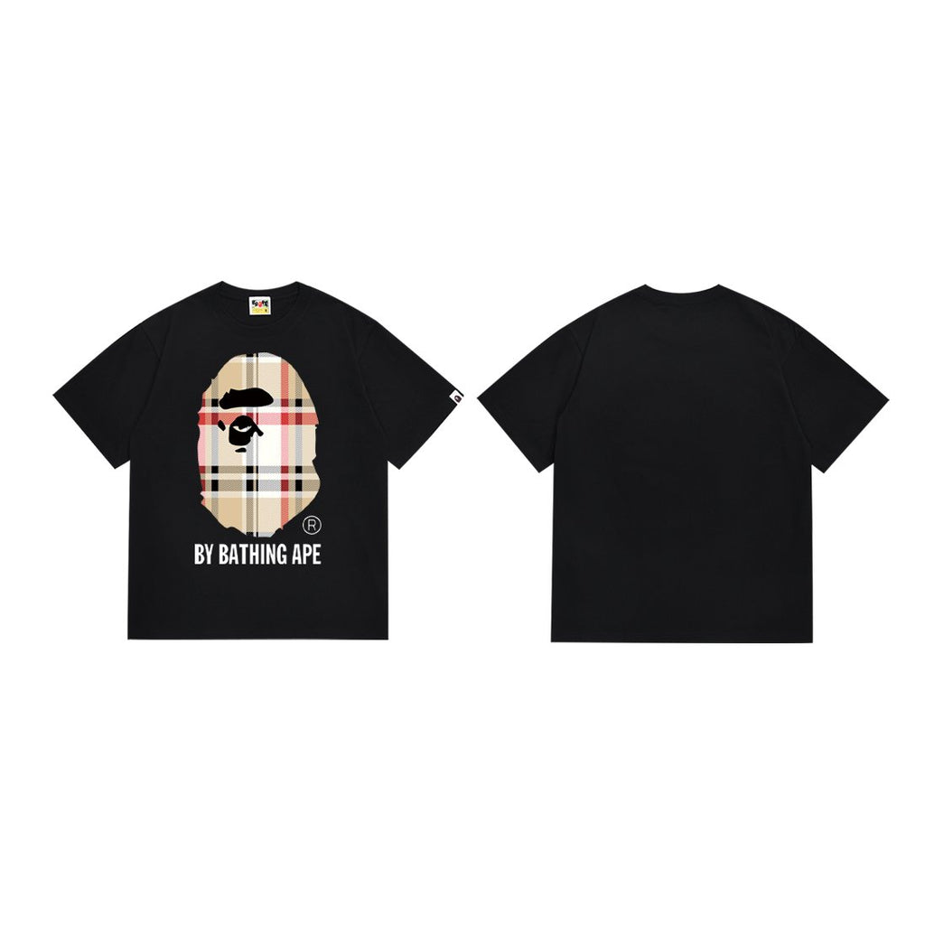 BAPE Check Ape-Face Graphic T-Shirt — front