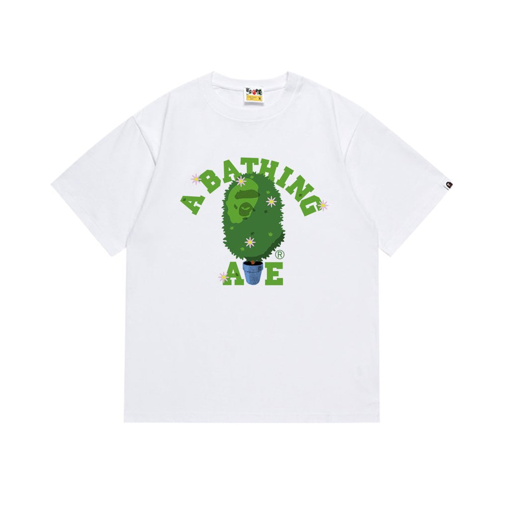 BAPE Green Camo Face Graphic T-Shirt — front