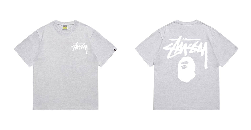 BAPE Stussy-Style Ape Graphic T-Shirt — front
