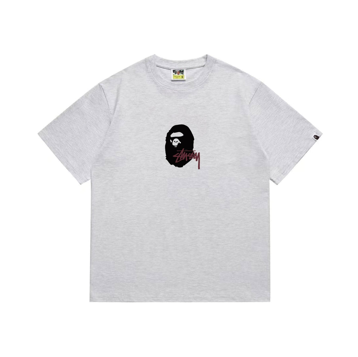 BAPE Burgundy Ape Wordmark Graphic T-Shirt — front