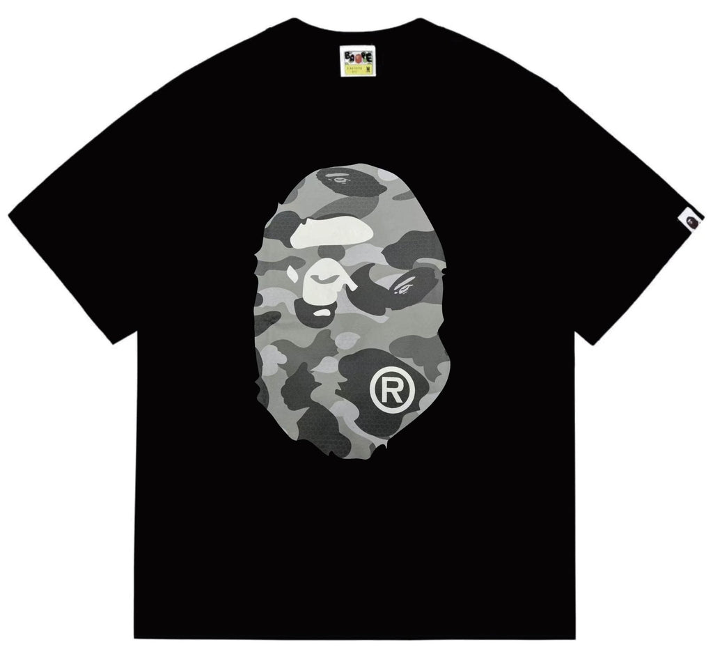 BAPE Grey Camo Ape Head Graphic T-Shirt — front