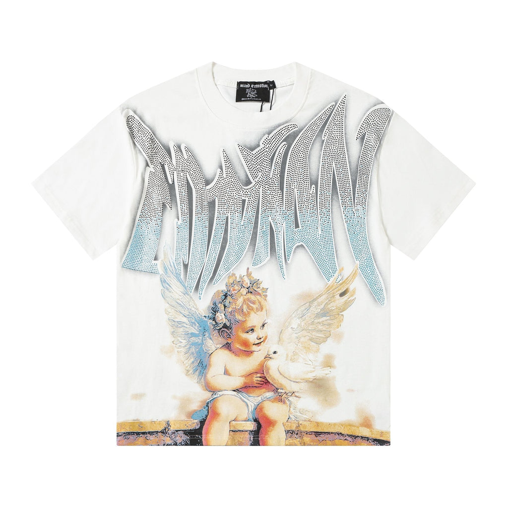 MIXED EMOTION Dove Angel Graphic Short-Sleeve T-Shirt — front