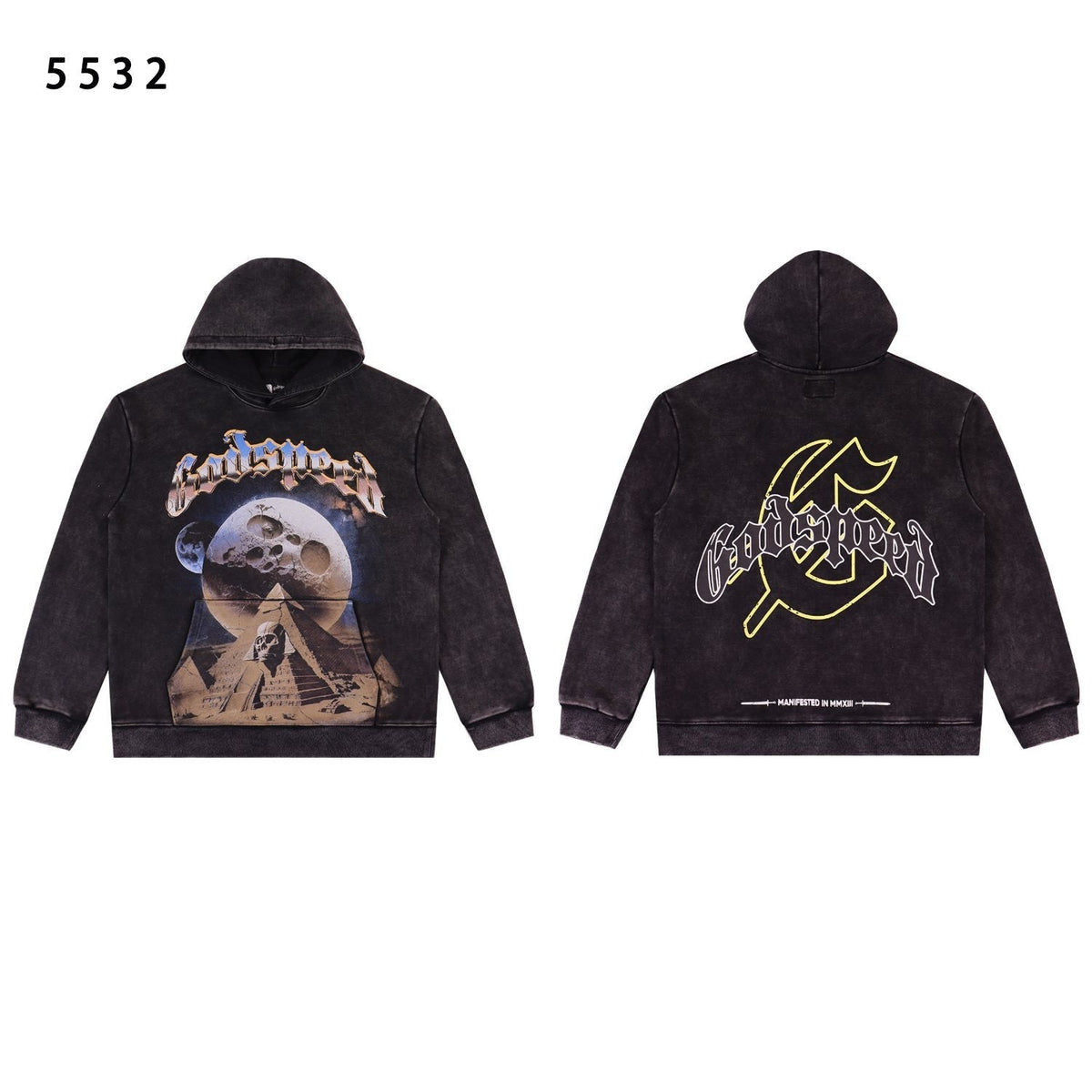 Godspeed Victory Toast Skull Graphic Hoodie — front