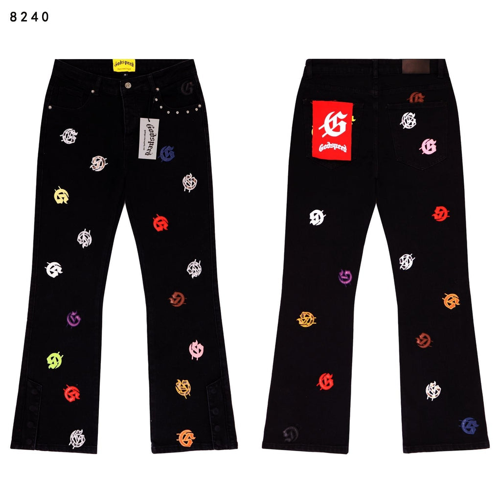 Godspeed Embroidered Flared Jeans — comparison