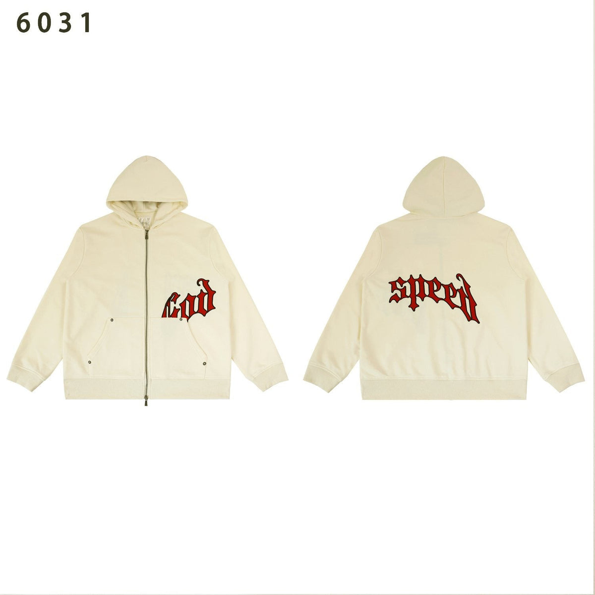 Godspeed Contrast Gothic Zip Hoodie — front