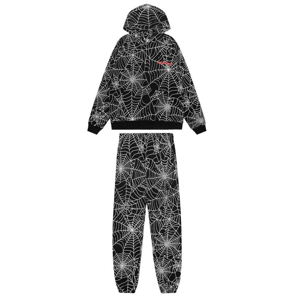 Sp5der Spider-Web Hoodie & Jogger Matching Set — front