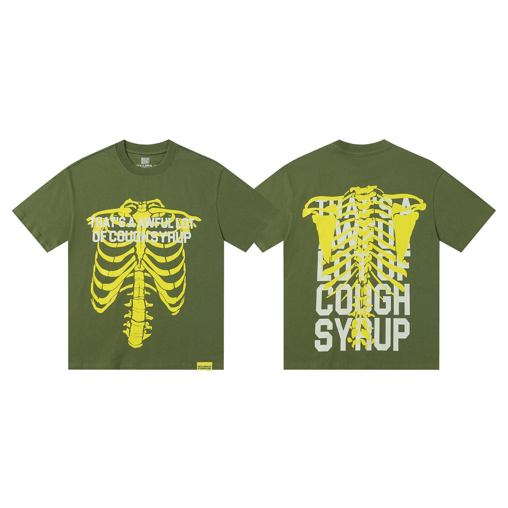 THAT'S A AWFUL LOT OF COUGH SYRUP Ribcage Graphic T-Shirt — front