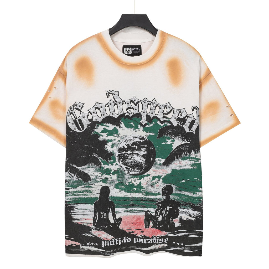 Godspeed Puffito Paradise Spray-Dye Graphic T-Shirt — front