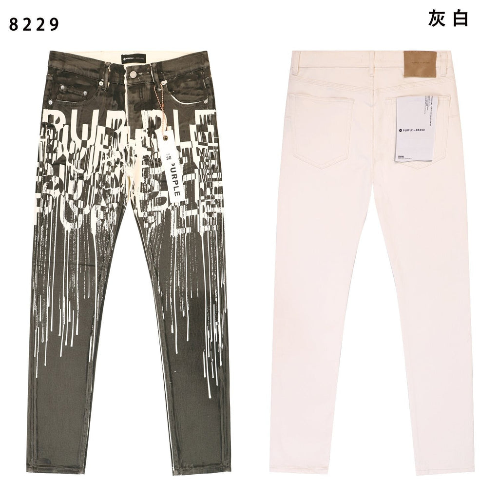 Purple Brand Distressed Graphic Jeans — comparison