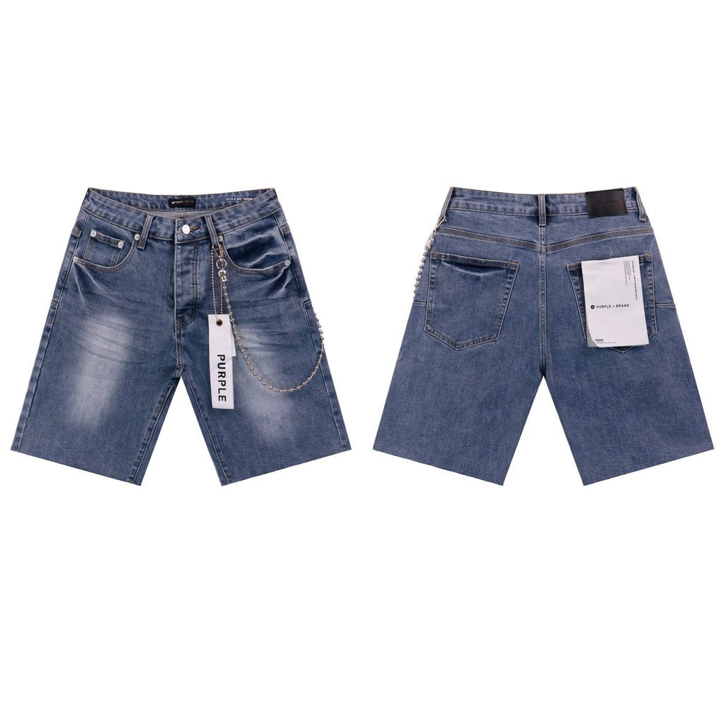 Purple Brand Chain Detail Denim Shorts — comparison