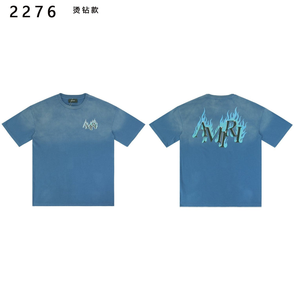 AMIRI Flame Rhinestone Graphic T-Shirt — front