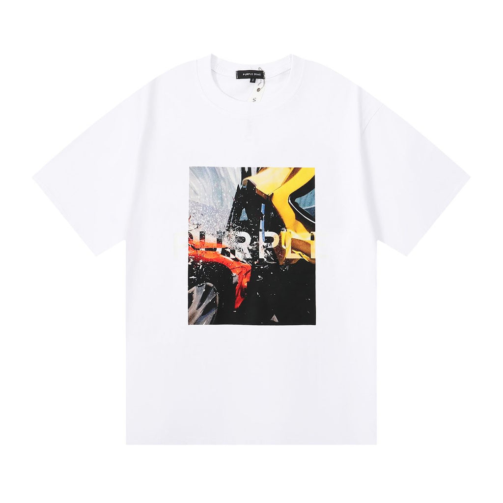 Purple Brand Front Graphic Short-Sleeve T-Shirt — front
