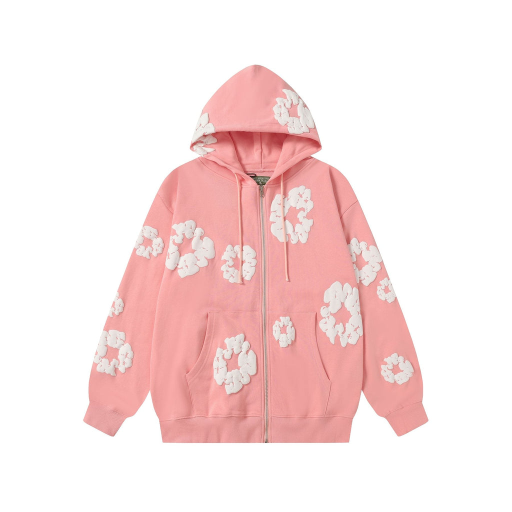 DENIM TEARS Floral Zip Hoodie — front