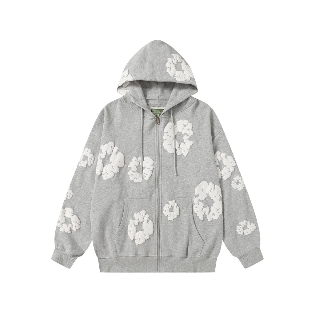 DENIM TEARS Floral Zip Hoodie — front