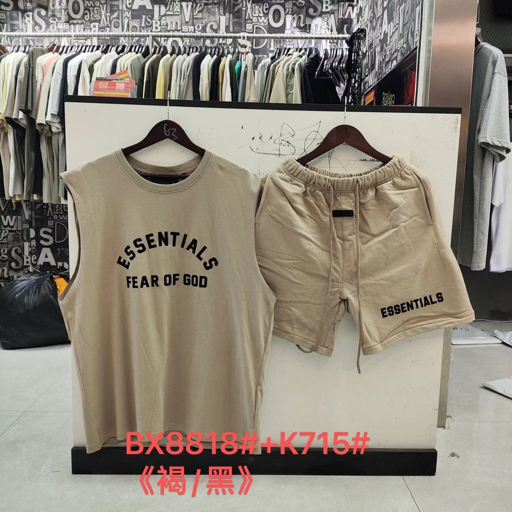 ESSENTIALS Graphic Sleeveless Top & Shorts Matching Set — front