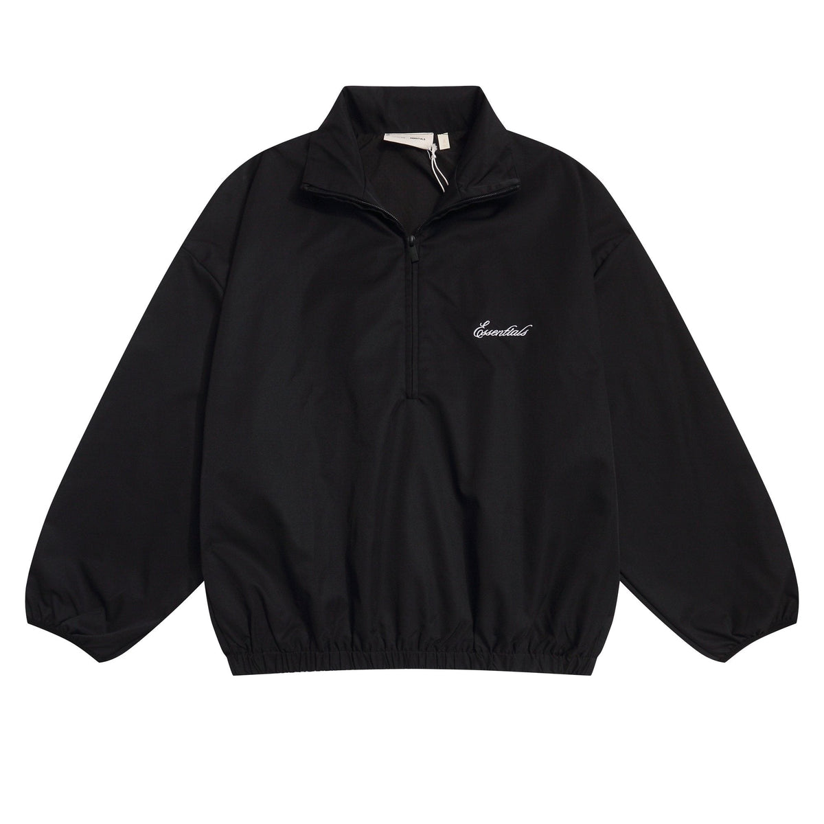 Essentials Black Half-Zip Windbreaker Jacket — hero