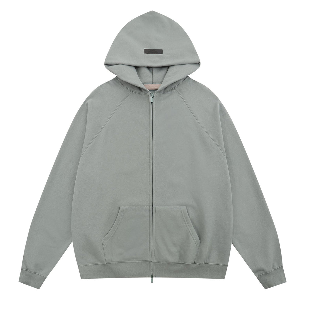 Essentials Fear of God Tonal Logo Full-Zip Hoodie — front