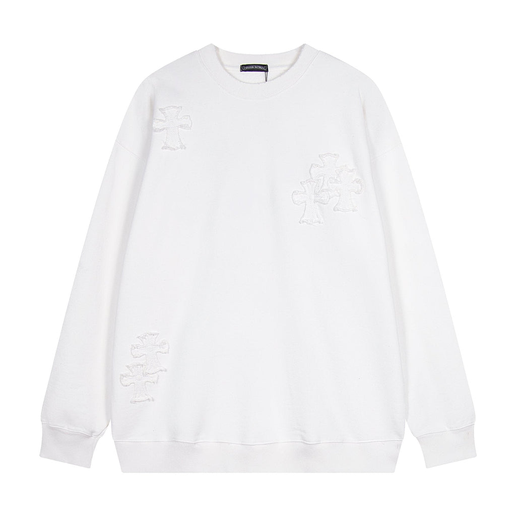 Chrome Hearts Rhinestone Horseshoe Applique Crewneck Sweatshirt — front