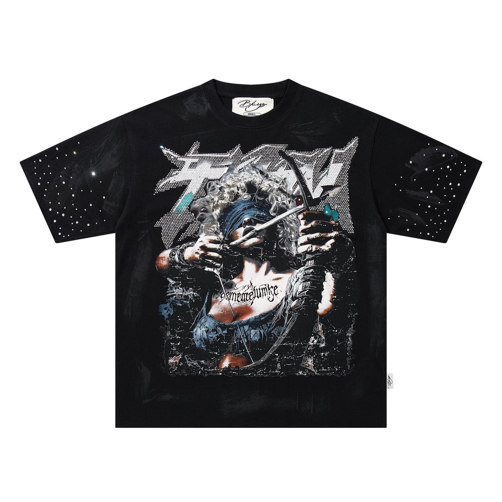 BKYS Revival Rhinestone Portrait Graphic T-Shirt — hero