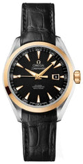 two Omega Seamaster Black Dial Leather