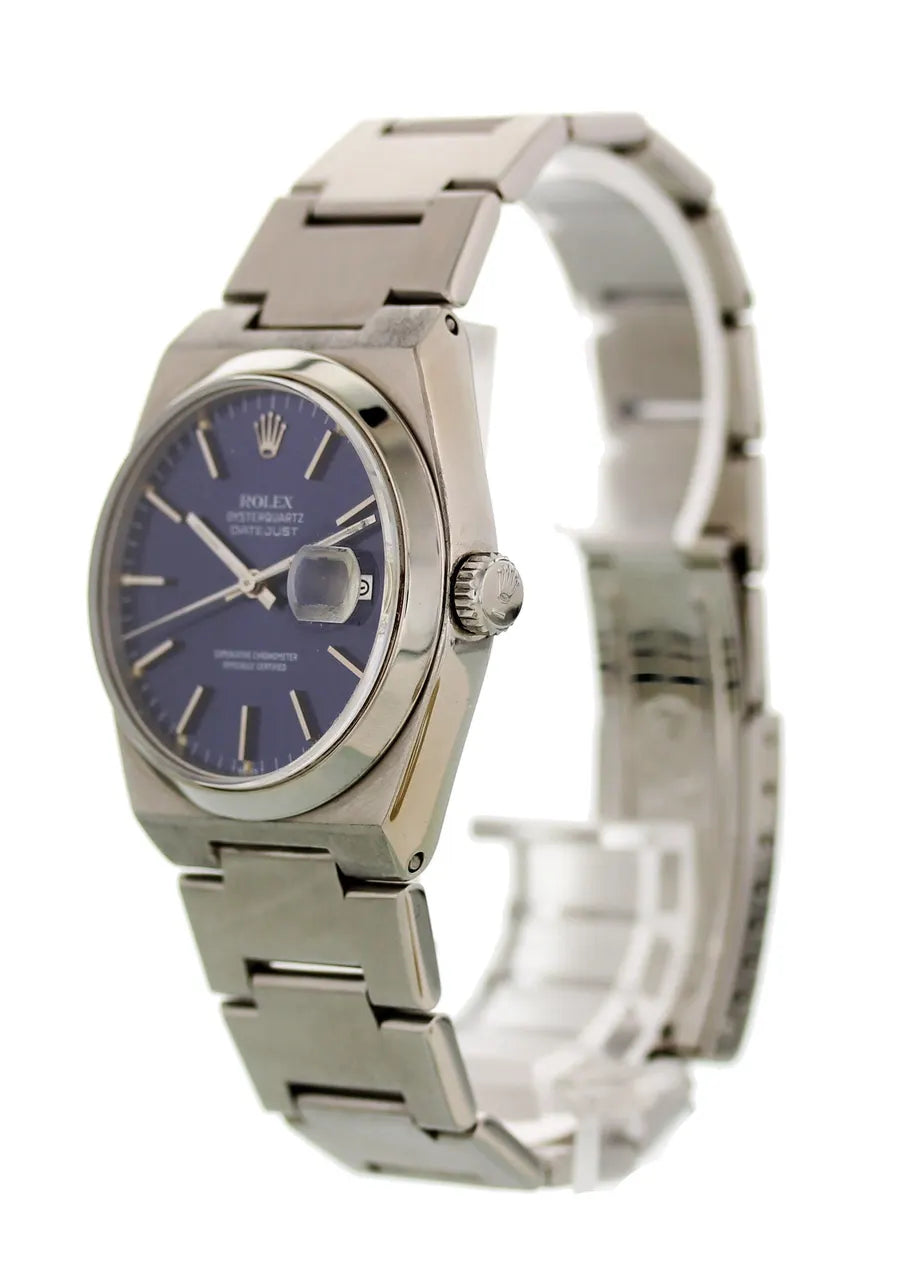 blue Rolex Oysterquartz Datejust - Hình 4