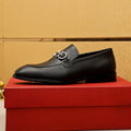 Ferragamo Black Hardware Loafers — hero
