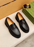 Gucci Black Lug Sole Loafers — hero