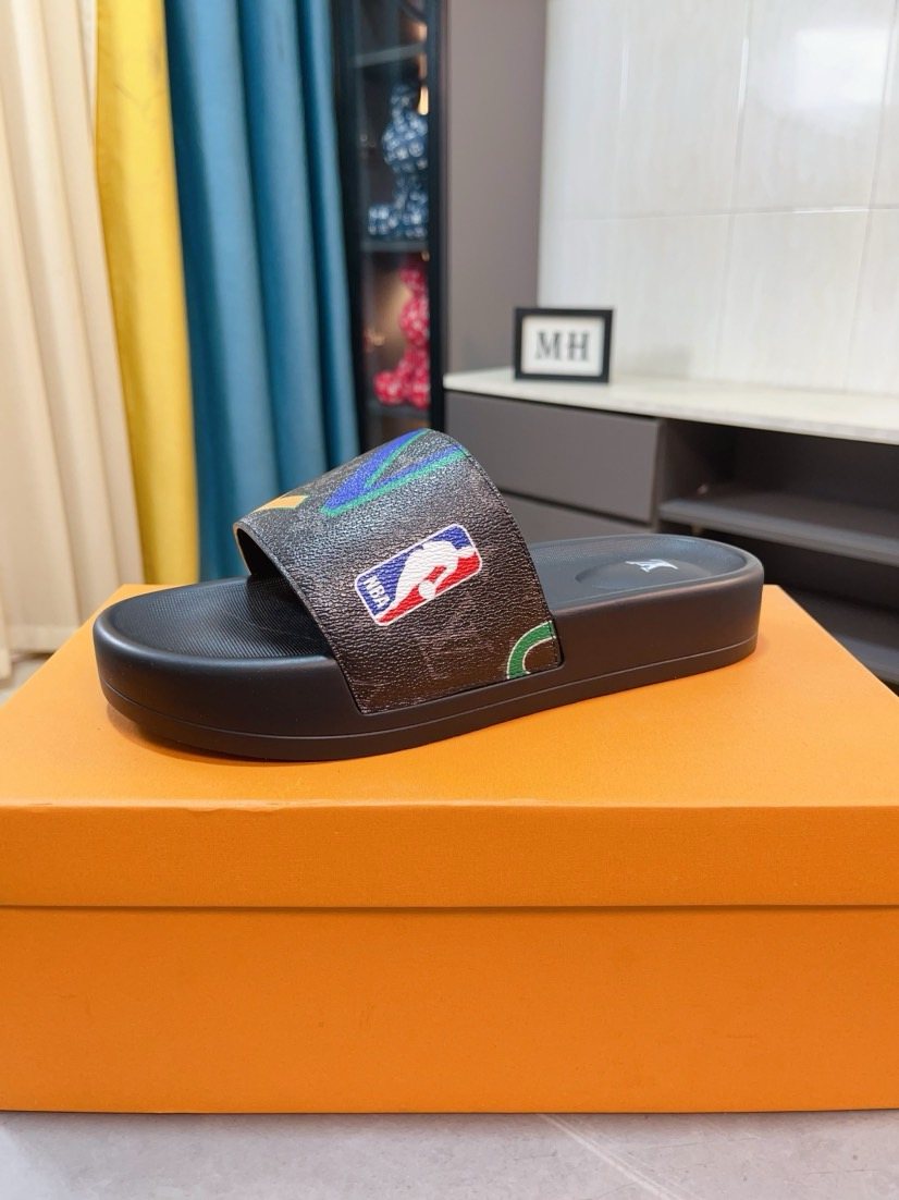 Louis Vuitton Men's Graphic Strap Slide Sandals — side