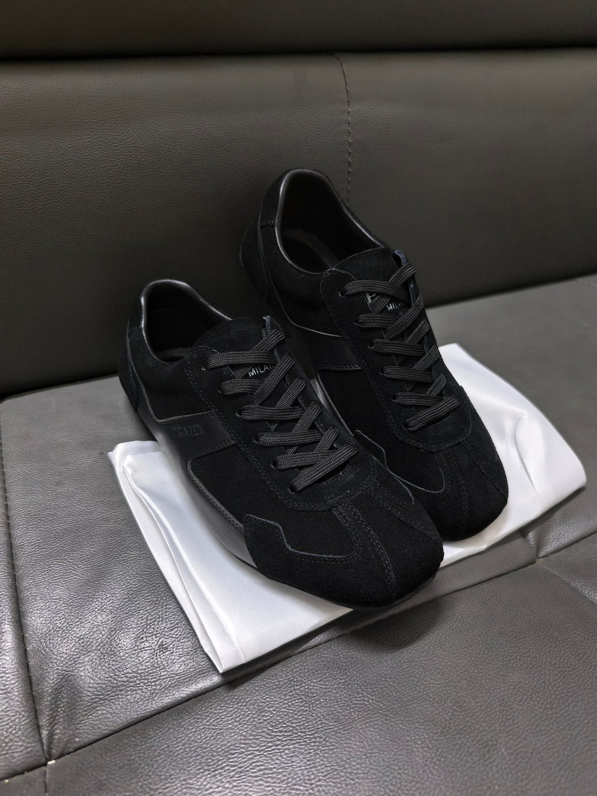 Prada Black Low-Top Sneakers — side
