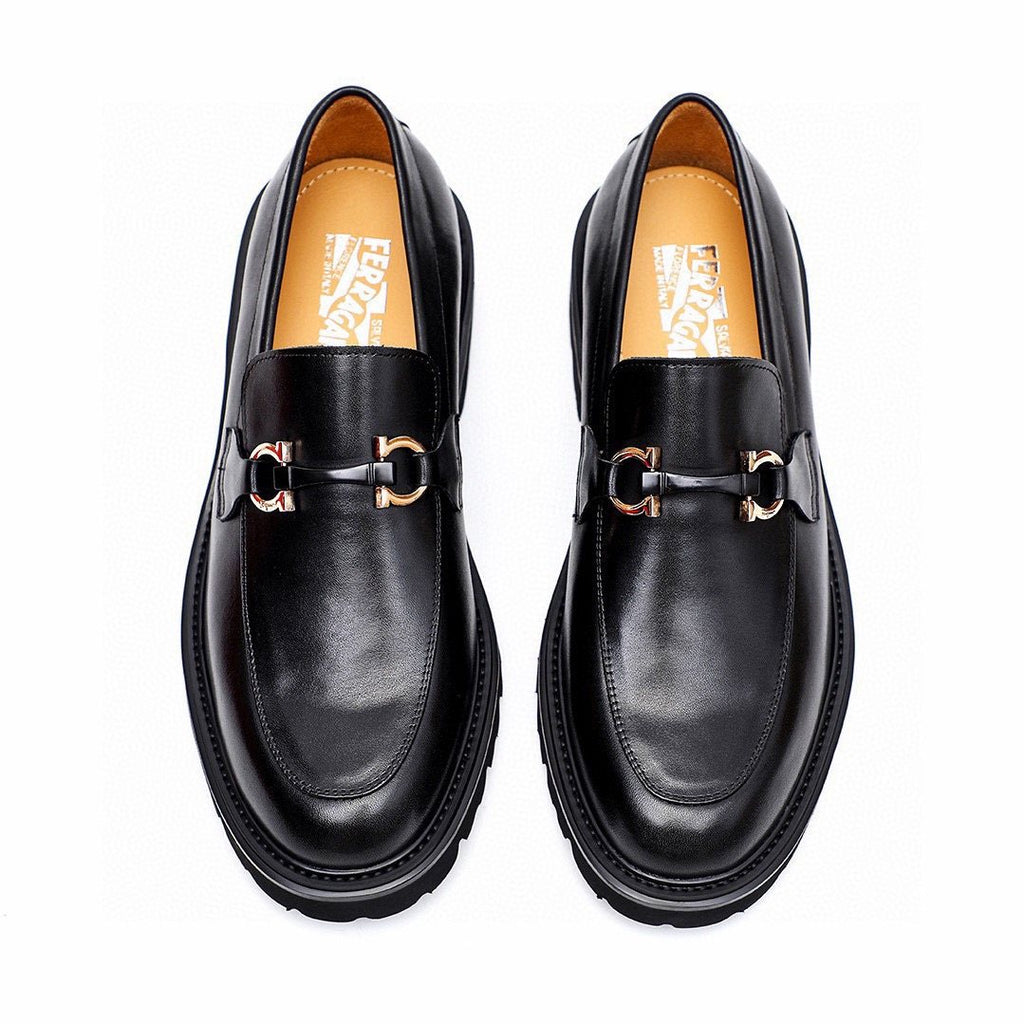 微商相册测试鞋子-Salvatore Ferragamo Black Bit Loafers — front
