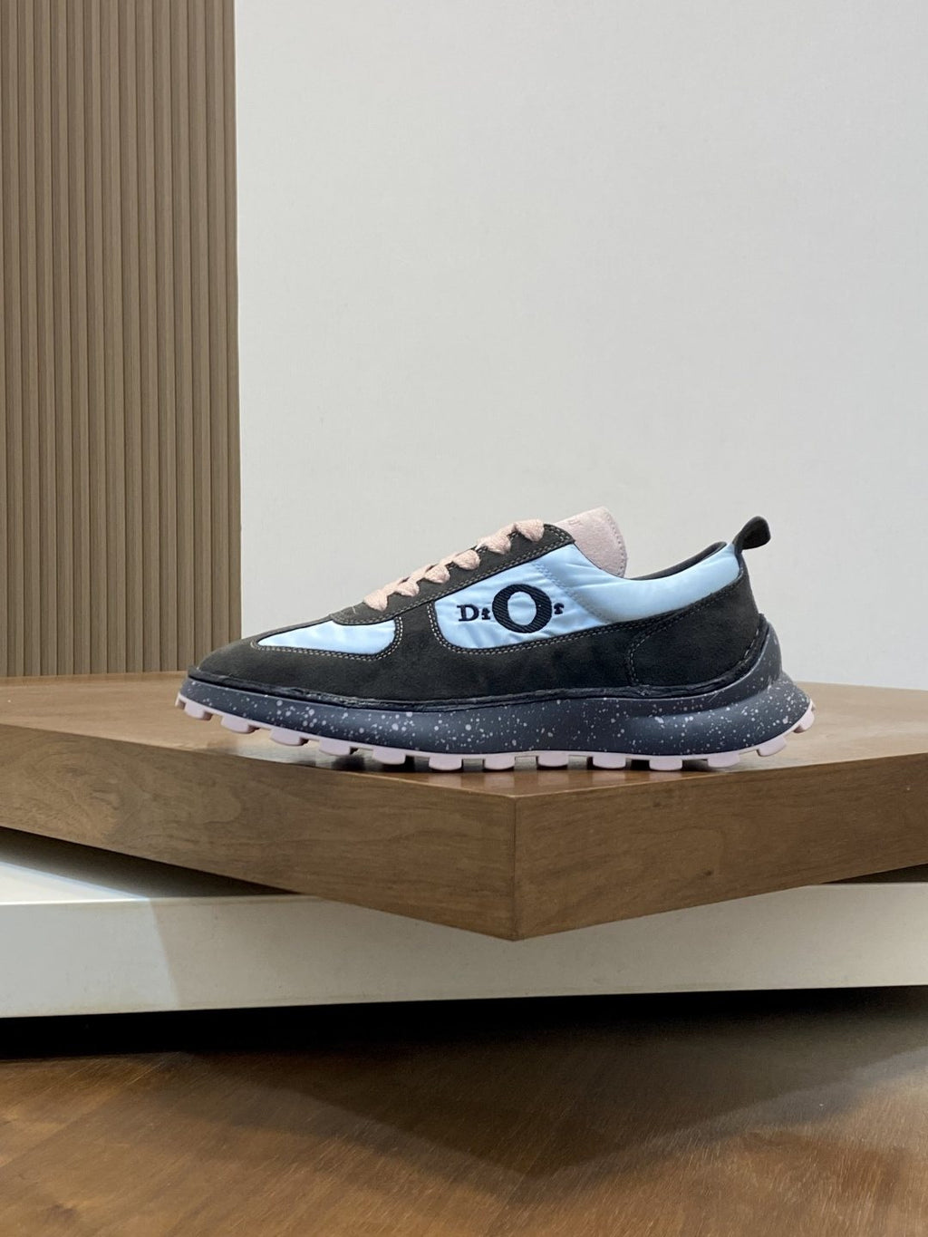 Dior Black and Blue Panel Sneakers — side
