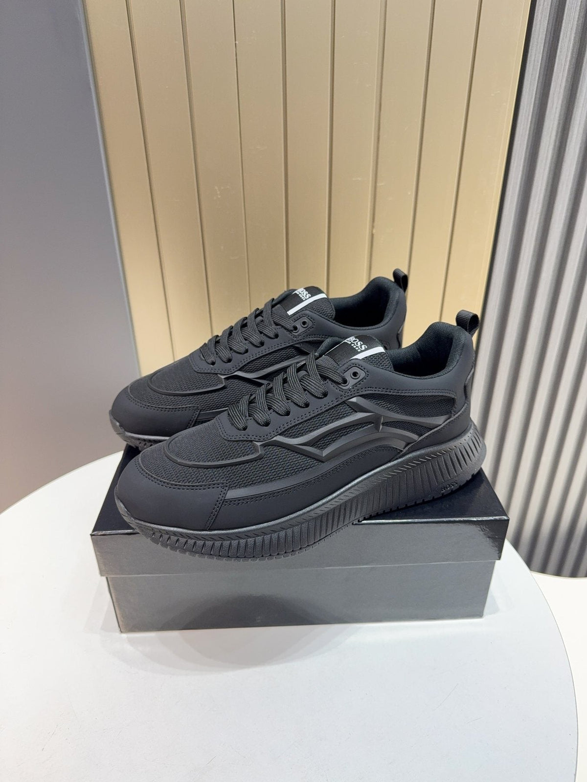 BOSS Black Low-Top Sneakers — side