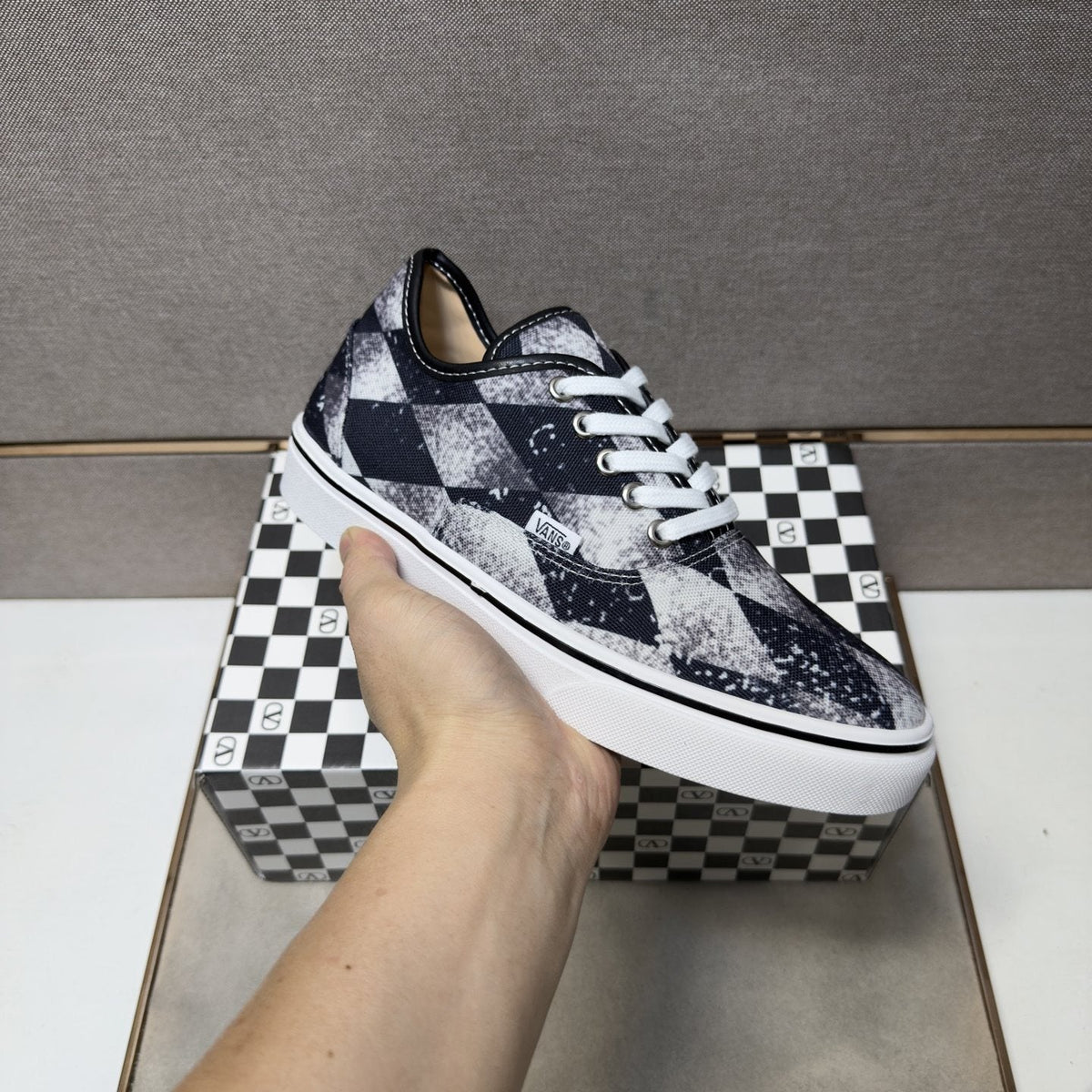 Vans Geometric Patchwork Low-Top Sneakers — model