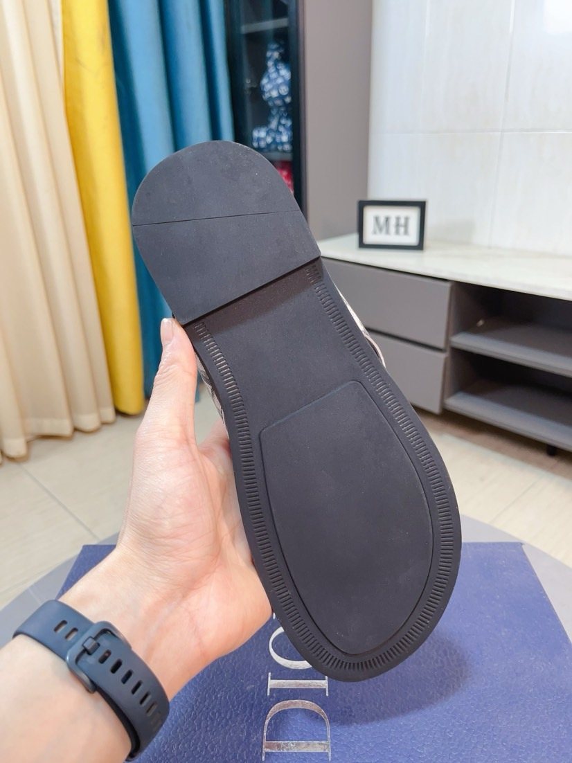 Dior Patterned Strap Thong Sandals — back