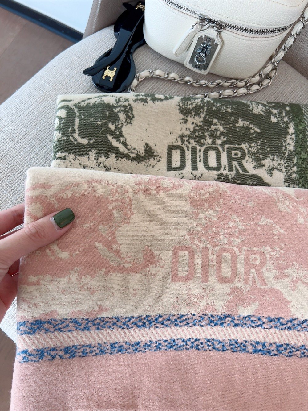 Dior Reversible Fringed Scarf — detail