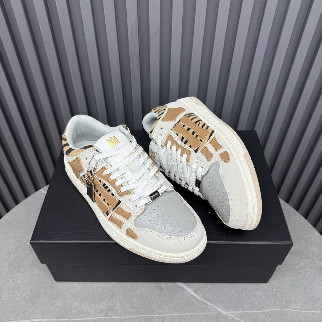 AMIRI Tan Patterned Panel Sneakers — front