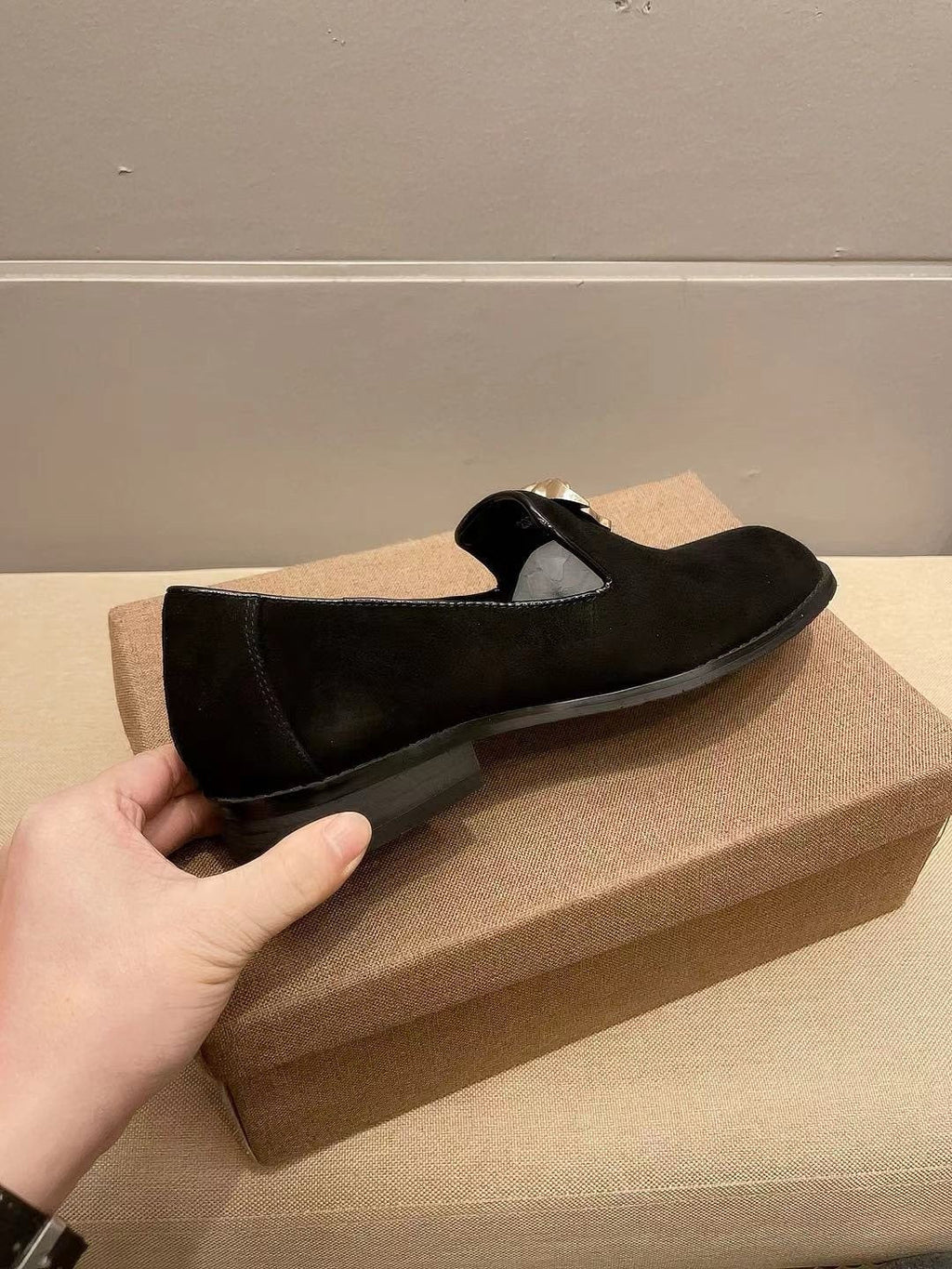 Versace Black Gold-Tone Ornament Loafers — side