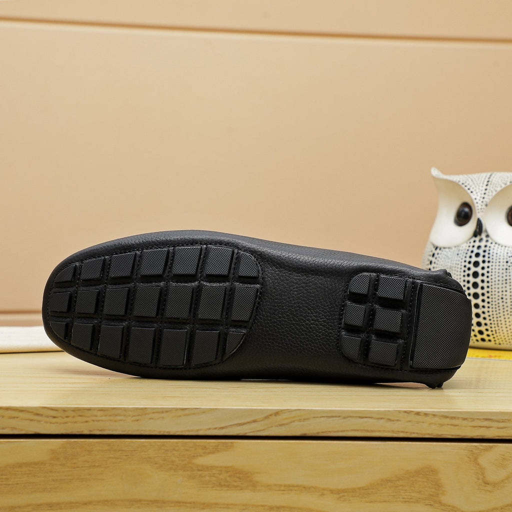 Louis Vuitton Black Logo Driving Loafers — side