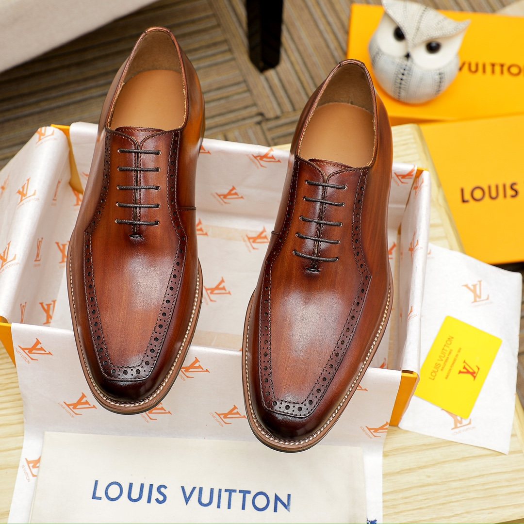 Louis Vuitton Brown Lace-Up Dress Shoes — front