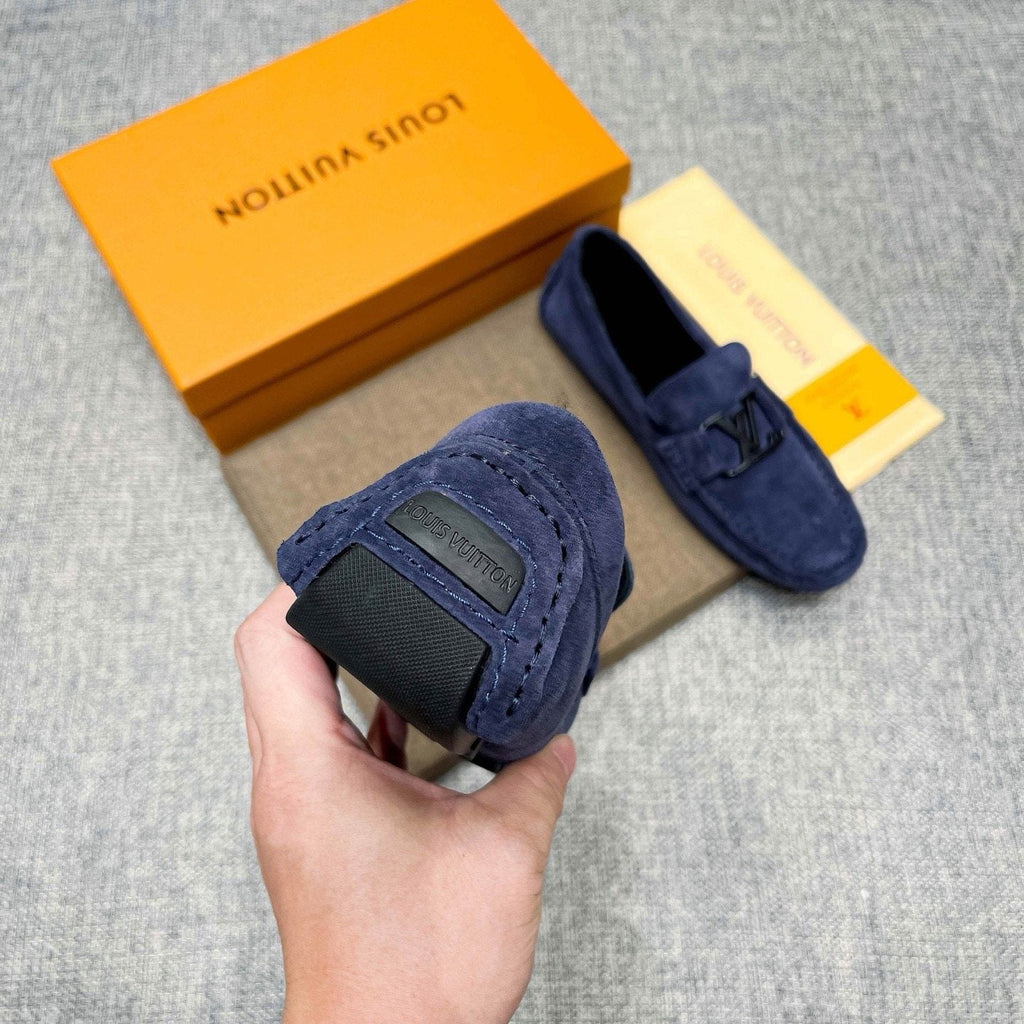 微商相册测试鞋子-Louis Vuitton Navy Blue Hardware Loafers — detail
