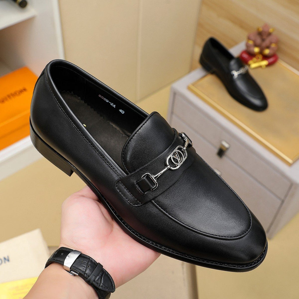 Louis Vuitton Black Horsebit-Style Loafers — model