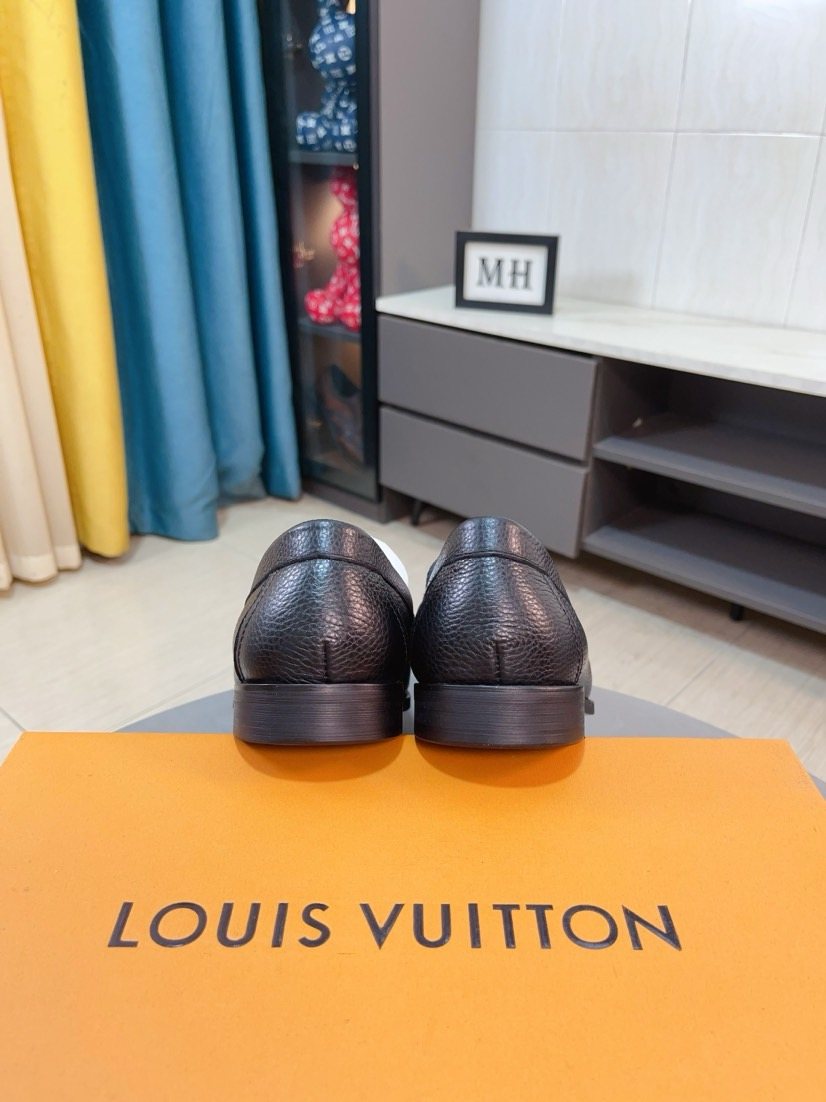 Louis Vuitton Dark Brown Textured Loafer — back