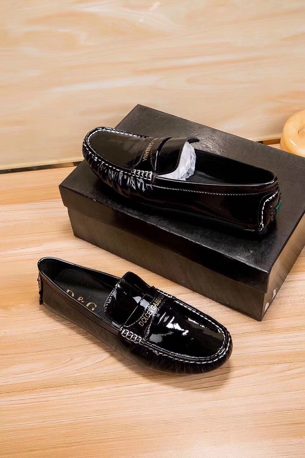 Dolce & Gabbana Black Patent Loafers — front