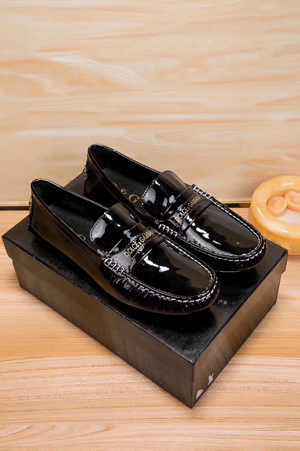 Dolce & Gabbana Black Patent Loafers — hero