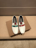 Gucci White Web-Stripe Loafers — hero