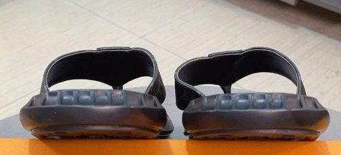Louis Vuitton Black Logo Slide Sandals — hero