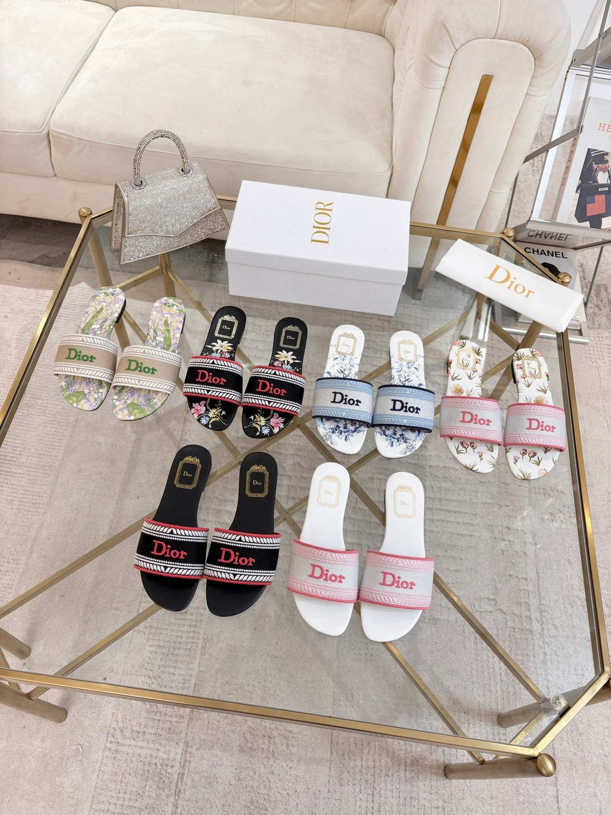 Dior Logo Strap Slide Sandals — front