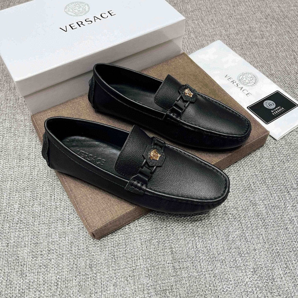Versace Black Medallion Loafers — hero