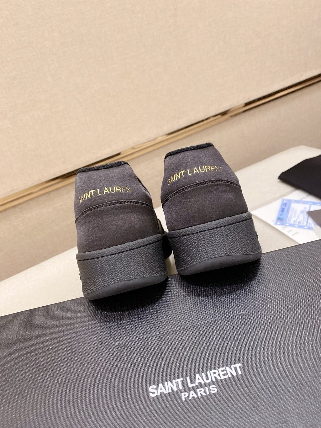 Saint Laurent Dark Gray Low-Top Sneakers — back
